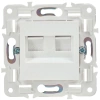 Розетка компьютерная двойн. RJ45 кат.5E SKANDY SK-K03W арктич. бел. IEK SK-K20-1-K01 изображение, фото