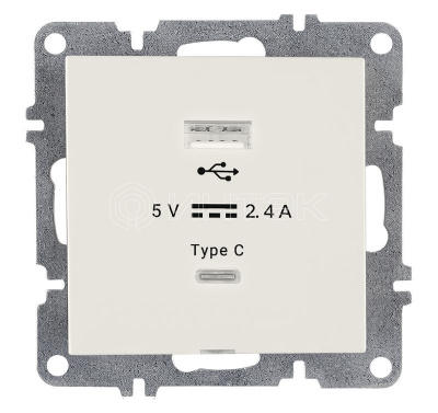 Розетка LAVIN/KAREN USB + TYPE-C механизм бел. ARVIA 50 01 1000 304 изображение, фото