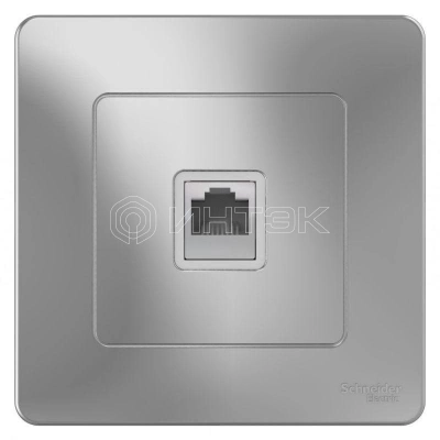 Розетка компьютерная 1-м СП Blanca RJ45 кат.5E алюм. Systeme Electric BLNIS045003 изображение, фото