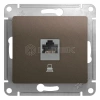 Розетка компьютерная 1-м Glossa RJ45 кат.5E механизм шоколад Systeme Electric GSL000881K изображение, фото