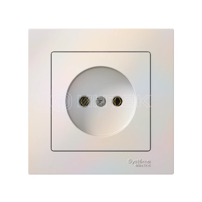 Розетка AtlasDesign 16А без заземл. быстрозажим. клем. в сборе жемчуж. Systeme Electric ATN000440S изображение, фото