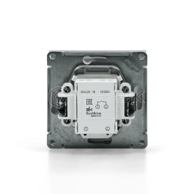 Выключатель кнопочный 1-кл. ArtGallery 10А с подсветкой механизм бел. Systeme Electric GAL000116 изображение, фото