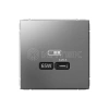 Розетка USB ArtGallery тип C 65Вт QC PD высокоскор. ЗУ механизм сталь Systeme Electric GAL000927 изображение, фото