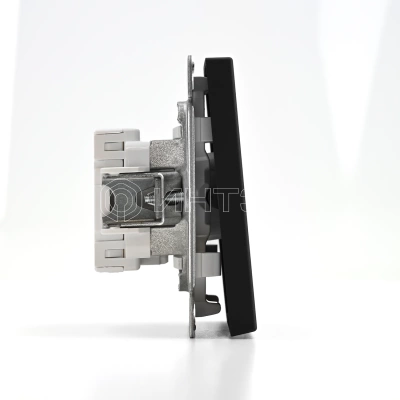 Выключатель кнопочный 1-кл. ArtGallery 10А механизм карбон Systeme Electric GAL001015 изображение, фото