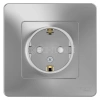Розетка 1-м СП Blanca 16А IP20 250В с заземл. защ. шторки алюм. Systeme Electric BLNRS001113 изображение, фото