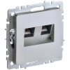 Розетка компьютерная двойн. СП RJ45 кат.5E BRITE РК10-2-БрА механизм алюм. IEK BR-K20-1-K47 изображение, фото