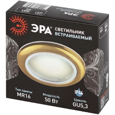 Светильник точечный WR1 GD 50Вт IP44 MR16 12В влагозащ. зол. ЭРА C0043846 изображение, фото