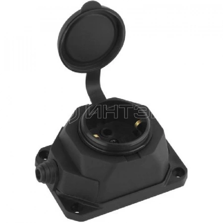 Колодка удлинителя 1-м с заземл. 16А IP44 K-1e-B-IP44 каучук черн. Эра Б0044543 изображение, фото