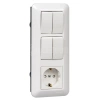 Блок СП Blanca / Прима (розетка с заземл. + 2-кл. + 2-кл. выкл.) (розн. упак.) бел. Systeme Electric BK2VR-008B-BI изображение, фото