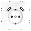 Розетка 1-м СП S70 16А с USB A+A с заземл. защ. шторки механизм бел. матов. Voltum VLS040402 изображение, фото
