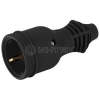 Розетка RX11-B-IP44 16А IP44 прямая с заземл. каучук черн. ЭРА Б0069325 изображение, фото