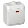 Выключатель 1-кл. ОП Этюд 10А IP44 10AX с подсветкой бел. Systeme Electric BA10-045B изображение, фото