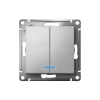 Выключатель 2-кл. СП AtlasDesign 10А IP20 (сх. 5а) 10AX с подсветкой механизм алюм. Systeme Electric ATN000353 изображение, фото