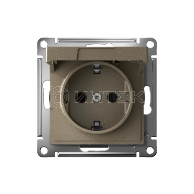 Розетка AtlasDesign 16А IP20 с заземл. защ. шторки с крышкой быстрозажим. клем. механизм шампань Systeme Electric ATN000546S изображение, фото