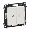 Выключатель 2-кл. СП Valena Life 10А IP20 250В 10AX с подсветкой с лицев. панелью механизм бел.  Legrand 752428 изображение, фото