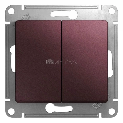 Выключатель 2-кл. СП Glossa 10А IP20 (сх. 5) 10AX механизм баклажан. Systeme Electric GSL001151 изображение, фото