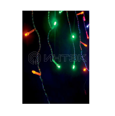 Гирлянда "Световая бахрома" 100LED 2х0.5м 8 режимов мигания IP20 мультиколор провод прозр. 1.5м Космос KOC_CUR100_RGB изображение, фото