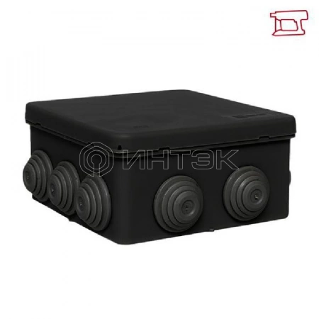 Коробка распределительная КМР-030-014 100х100х50 IP55 с крышкой 10 мембранных вводов черн. розн. стикер EKF plc-kmr-030-014-b изображение, фото