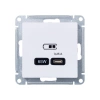 Розетка USB AtlasDesign тип C 65Вт высокоскор. ЗУ QC PD механизм лотос Systeme Electric ATN001327 изображение, фото