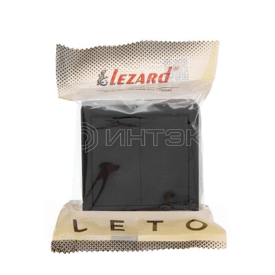 Выключатель проходной 2-кл. ОП LETO черн. бархат LEZARD 752-4200-106 изображение, фото