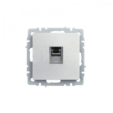 Розетка компьютерная СП RJ45 кат.5E BRITE РК10-БрА механизм алюм. IEK BR-K10-1-K47 изображение, фото