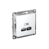 Розетка USB AtlasDesign тип A+C 5В/2.4А 2х5В/1.2А механизм бел. Systeme Electric ATN000139 изображение, фото