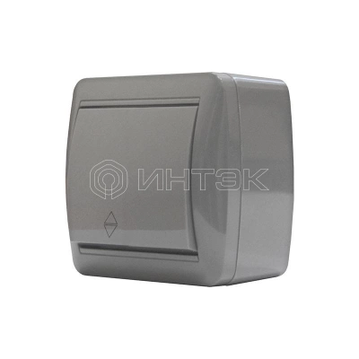 Переключатель проходной 1-кл. ОП Клио 10А IP44 сер. UNIVersal К2230-Gr изображение, фото