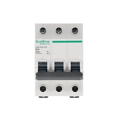 Выключатель автоматический модульный 3п B 10А 4.5кА City9 Set 400В Systeme Electric C9F14310 изображение, фото