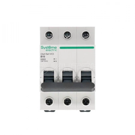Выключатель автоматический модульный 3п B 10А 4.5кА City9 Set 400В Systeme Electric C9F14310 изображение, фото