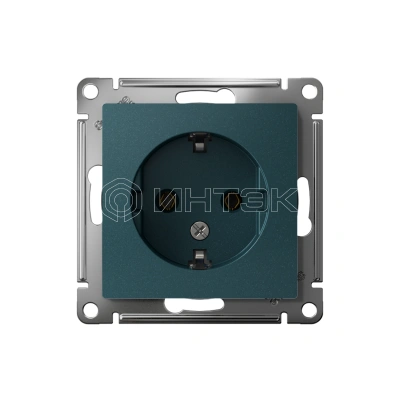 Розетка 1-м СП AtlasDesign 16А IP20 с заземл. механизм изумруд Systeme Electric ATN000843 изображение, фото