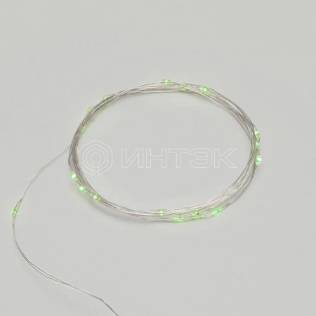 Гирлянда светодиодная "Роса" 2м 20LED зел. 2Вт 4.5В IP20 провод прозр. Neon-Night 303-008 изображение, фото