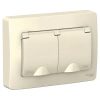 Розетка 2-м СП Blanca 16А IP44 250В с заземл. защ. шторки с крышкой молоч. Systeme Electric BLNRS441122 изображение, фото