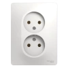 Розетка 2-м СП Glossa 16А IP20 без заземл. бел. Systeme Electric GSL000120 изображение, фото