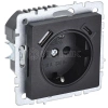 Розетка BRITE РЮш11-1-БрЧ 16А с USB A+C 18Вт с заземл. защ. шторки механизм черн. IEK BR-R14-16-U22-018-K02 изображение, фото
