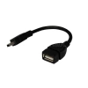 Кабель USB OTG mini USB на USB шнур 0.15м черн. Rexant 18-1181 изображение, фото