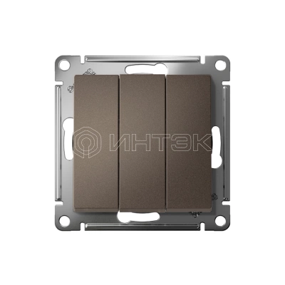Выключатель 3-кл. СП AtlasDesign 10А IP20 (сх. 1+1+1) 10AX механизм мокко Systeme Electric ATN000631 изображение, фото
