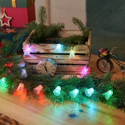 Гирлянда светодиодная "Колокольчики" 2.8м 20LED мультиколор RGB 2Вт IP20 с контроллером Neon-Night 303-062 изображение, фото