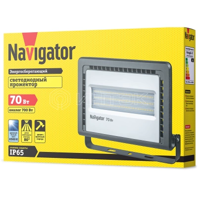 Прожектор светодиодный 14 148 NFL-01-70-6.5K-LED 70Вт 6500К IP65 5950лм черн. Navigator 14148 изображение, фото