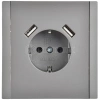 Розетка FORTE&PIANO FP545 16А USB A+A 3.1А с заземл. защ. шторки винт. крепл. сталь IEK FP-R14-16-U21-D31-K46 изображение, фото