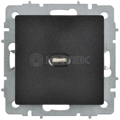 Розетка СП BRITE РЮ12-1-БрЧ USB C 65Вт высокоскор. заряд. черн. IEK BR-U13-065-K02 изображение, фото