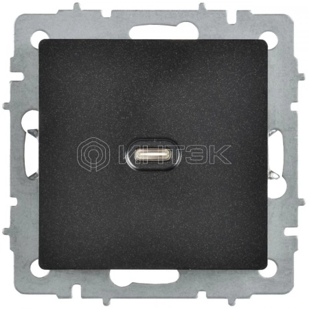 Розетка СП BRITE РЮ12-1-БрЧ USB C 65Вт высокоскор. заряд. черн. IEK BR-U13-065-K02 изображение, фото