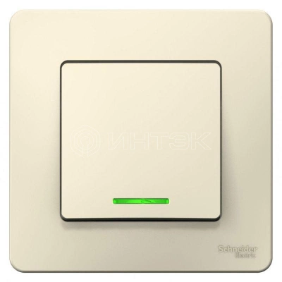 Выключатель 1-кл. СП Blanca 6А IP20 (сх. 1) 250В с подсветкой молочн. Systeme Electric BLNVS006112 изображение, фото