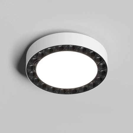 Светильник DUAL 12+12Вт 4000К IP20 d165мм LED накладной алюм./акрил бел./черн. DENKIRS 723077 изображение, фото