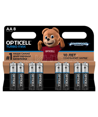 Элемент питания алкалиновый AA/LR6 (блист. 8шт) Turbo Max Opticell 6053007 изображение, фото