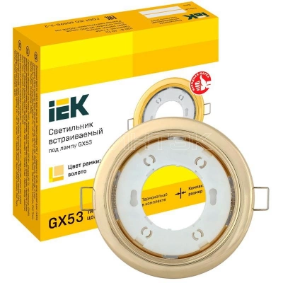 Светильник точечный GX53 встраив. зол. IEK LUVB0-GX53-1-K22 изображение, фото