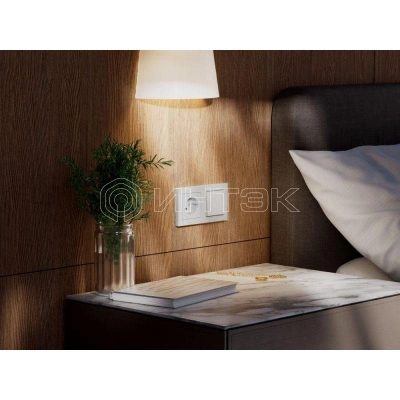 Выключатель 2-кл. AtlasDesign Smart 10А (сх. 5) L+N с подсветкой Zigbee механизм бел. Systeme Electric ATN000153Z изображение, фото