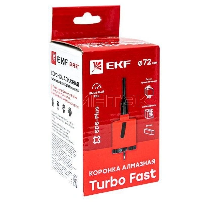 Коронка алмазная Turbo Fast 72 DCH-72TRB Laser M16 Expert EKF dch-72-trb-m16 изображение, фото