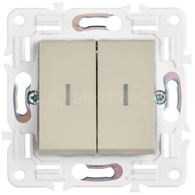 Выключатель проходной 2-кл. SKANDY 10А SK-V10B с индикацией беж. IEK SK-V22-1-10-K10 изображение, фото