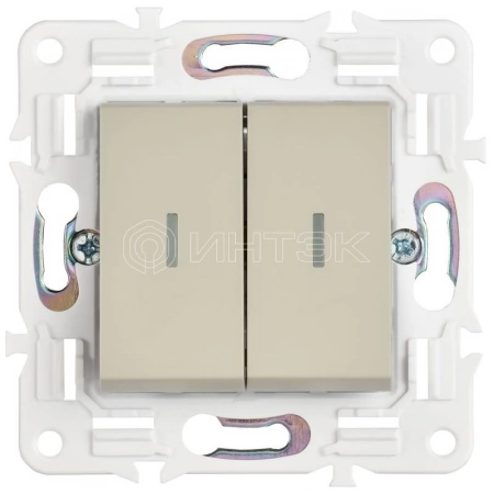 Выключатель проходной 2-кл. SKANDY 10А SK-V10B с индикацией беж. IEK SK-V22-1-10-K10 изображение, фото