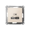 Розетка USB AtlasDesign тип A+C 45Вт QC PD высокоскор. ЗУ механизм беж. Systeme Electric ATN000229 изображение, фото